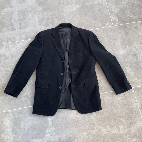 We Black Velvet Blazer Men's Size M Slim Fit 46” Chest Cotton Lined - Picture 7 of 16